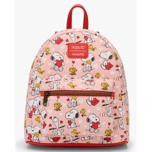 NWT Loungefly Peanuts Snoopy & Woodstock Valentine's Day Hearts‎ Mini Backpack